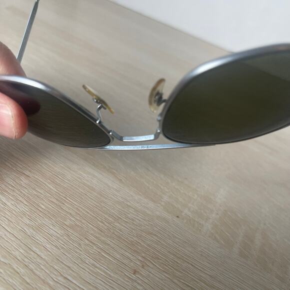 Vintage Randolph Engineering 6 1/2 Aviator Sunglasses Matte Chrome FRAMES ONLY - Picture 4 of 9